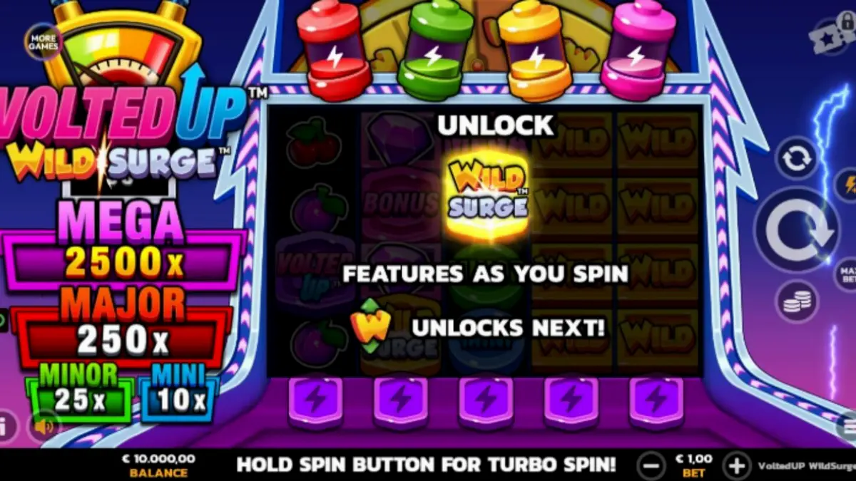 VoltedUP WildSurge mobile slot interface